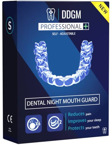 DDGM 2 Pezzi Bite dentale notturno automodellante professionale invisibile per bruxismo 2 taglie Uomo e Donna 6 Compresse disinfettanti (Donna - Small)