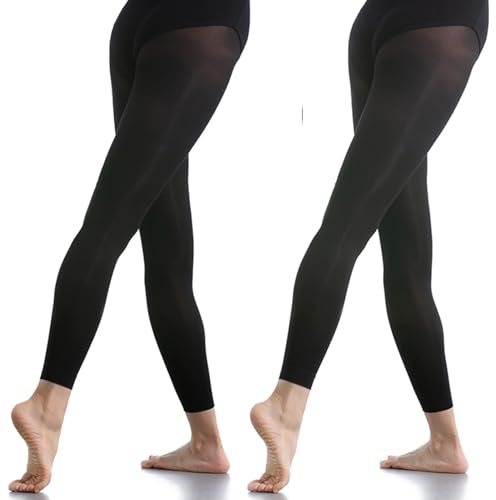 DANCEYOU 2 Paare Ballettstrumpfhose Tanzstrumpfhosen für Mädchen Kinder und Damen Schwarz Leggings S