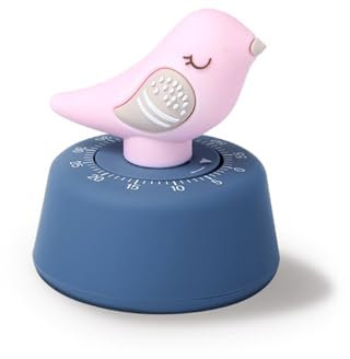 Sarah Duke Küchentimer Mechanischer Vogel Kurzzeitwecker Küche, Kinder Timer Gadgets Lustig Küchentimer Eieruhren Kinder für Geschenke (Rosa)