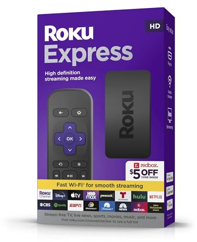 Roku Express (New) HD Streaming Device, with High-Speed HDMI Cable and Simple Remote (no TV Controls), Guided Setup, and Fast Wi-Fi, with MTC HDMI Cable and USB Extension Cord