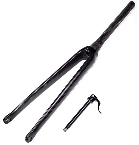 700C Rennrad-Starrgabel, konisches Rohr, 1-1/8 Zoll C-Bremse, Kohlefaser-Vordergabel, Steckachse, 12 x 100 mm, ultraleichte Fahrradgabel, 397 g (Farbe: Schwarz-Matt, Größe: 700C)