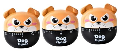 Alipis 3pièces Minuteur Mécanique Forme De Chien Carton Minuteur De Cuisine Pratique pour Rappel Ménager Et Activités Scolaires