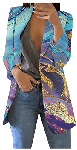 SCBFDI Manteau Femme Plus Size Gala Coktail A Manches Longues Business | Rayure Col Revers Minceur Souple