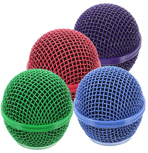 Abaodam 4pcs Microphone Net Head Grill Mesh Mic Covers Replacement Metal Grille for Mic Use Microphone Grill Ball Head