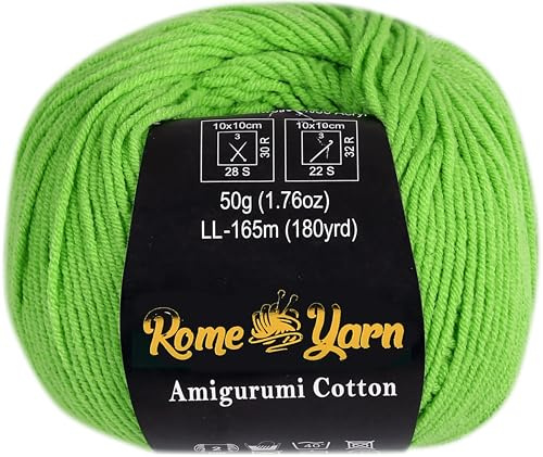 Amigurumi Cotton Wolle | #2 Fein Wolle | 50g | 50% Baumwolle, 50% Acryl | Strickwolle | Babygarn für Stricken und Häkeln (1 Knäuel, 19 Pistaziengrün)