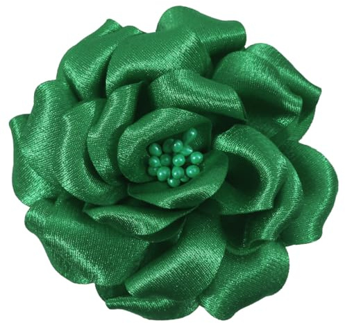 Mecool Rose Hair Clip Party Hochzeit Brosche Corsage Haar Kopf Clip Kopfschmuck Blume Haar Pin Rose Haar Barrette Zubehör für Frauen Mädchen-Grün