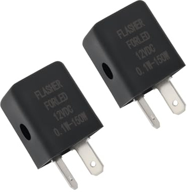 EMSea 2 Stück 12 V Blinkrelais 2 poliges Motorrad Blinkrelais LED Blinkerrelais Akustisches Piepen Blinkerrelais für Motorräder 0,1–150 W Belastbarkeit