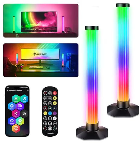 Euakee Smart Luces LED, Barras de Luces LED para juegos, Barras de Luz LED RGB Lampara Inteligente con Múltiples Efectos de Iluminación, Light Bar para Gmaing, TV, Decoración de Habitaciones (32CM)