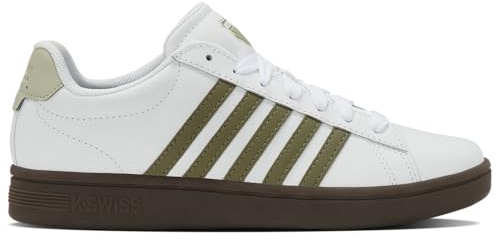 K-Swiss Baskets Court Tieak II pour Homme, Blanches, Taille 43 UE, Blanc., 43 EU