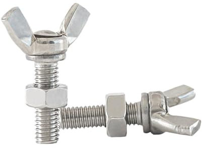 M8 M10 M12 Flügelschrauben Schmetterlingsschraube Und Muttern 304 Edelstahl Rändelschraube Mit Muttern-Set(M8x65mm 2Sets)