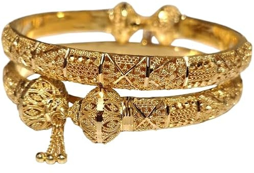 24k Gold Plated Bracelet For Women,Gold Bracelet Traditional Indian Design Jewelry,Gold Bracelets Trendy Jewelry Gifts for Women