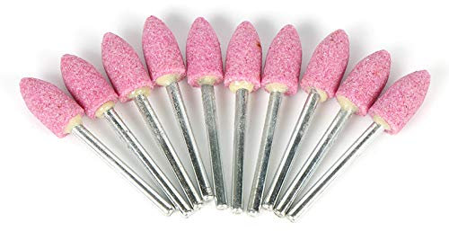 Rtxbvg 10 Piezas Piedra Montada Abrasiva Para Accesorios para Cabeza de Rueda de Piedra de Esmerilado Para Herramientas Rotativas Forma de Forma de