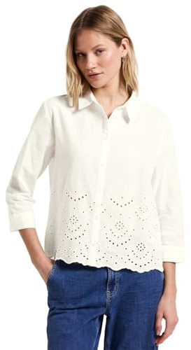 Street One A345396 Camicia con Ricamo, Bianco Sporco, 46 Donna