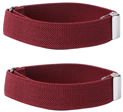 BESPORTBLE Coppia di bracciali elastici elastici per uomini e donne, bordeaux, semplice fascia da braccio per camicia, gioielli unisex per abbigliamento casual e formale