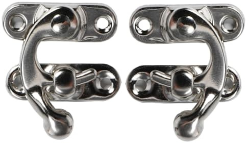 Hakenverschluss, antiker Hakenverschluss, Retro-Haken, 2 Stück für antike Box - Mini-Scharnier im Vintage-Stil mit Montageschrauben für Schmuckschatulle, Aktenkoffer