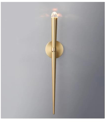 PUFAHAU Aplique De Pared Minimalista con Forma De Antorcha para Sala De Estar, Pasillo, Fondo De Pared, Dormitorio, Mesita De Noche, Lámpara De Pared De Latón