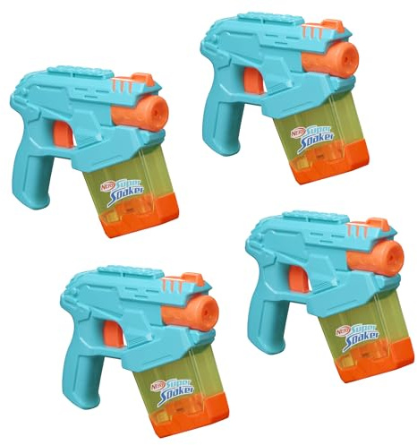 Nerf Super Soaker Mini Dunk-Fill Funpack | 4 Wasserblaster | Einfache Sofortbefüllung der Tanks, eintauchen & loslegen, | 101 ml Tanks | Wasserspielzeug ab 6 Jahren