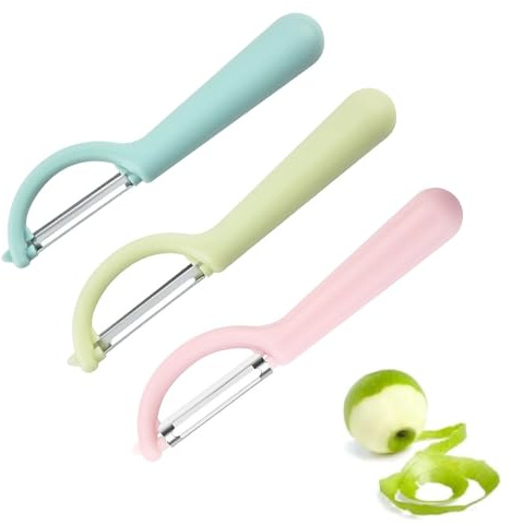 yufana Pelador Patatas, 3 Uds Universal Para Cocina Para Frutas, Pelador De Tomates, Manzana De CáScara, CáScara Y Verduras, Zanahorias, Pepinos-Rose/Azul/Verde