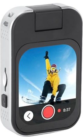 Tosuny MP3 MP4 Player avec Caméra Sportive HD, Caméra d'action Multifonction avec Enregistrement en Boucle et Pince Arrière pour Les Voyages de Course à Vélo, Rechargeable