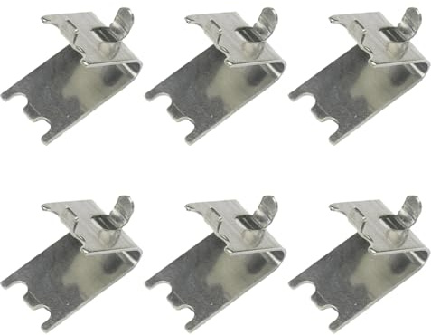 DOITOOL 6 Piezas de Clips para Estante de Refrigerador, Soporte de Acero Inoxidable Plata, Instalación Fácil para Estantes de Congelador y Refrigerador Doméstico