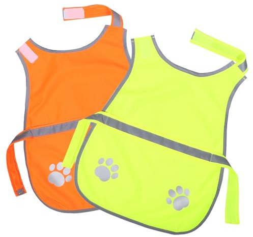 ARTSEWPLY 2 Piezas Chaleco Reflectante para Perros Ropa de Seguridad Exterior y Transpirable Alta Visibilidad para Paseos Nocturnos y Actividades al Aire Talla Amarillo y Naranja