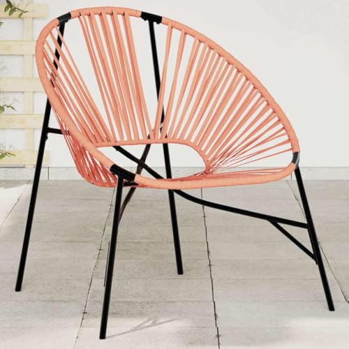 KTHLBRH Chaise de Jardin en Forme d'Œuf en Résine Tressée avec Cadre en Acier, Confortable et Durable pour Espace Extérieur, Housse Imperméable Recommandée