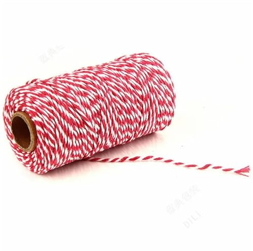PBDEIOEOE Hilo de algodón, Cordel de Colores, 2 mm s 100 m Rosa Blanco Paquete de for decoración del hogar Manualidades DIY Papel Regalo(Color 7)