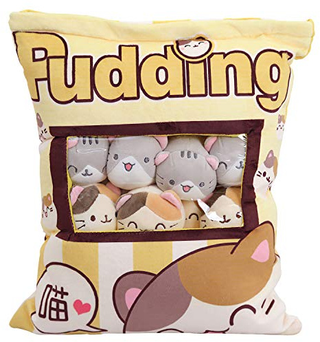 Aosida - Simpatico cuscino a forma di fragola, imbottito con soffici giocattoli in peluche kawaii estraibili, decorazioni per letto e divano, per bambine e ragazze