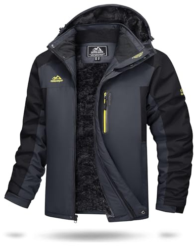 TACVASEN Mens Winter Coat Waterproof Fleece Jacket Outdoor Warm Ski Jackets