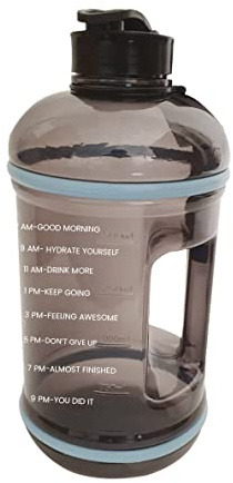 ADEPTNA 2.2L Water Bottle Flip Cap with Timer Marker - Leakproof BPA Free Daily Hydration Office Work Gym Fitness Athletic Sports for Camping Hiking