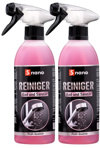 SNANO Badreiniger WC Reiniger 2x500ml Extra stark in Profi Qualität. Reiniger für Dusche, Bad und Küche (2x 500ml)