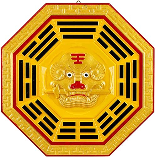 Spiegel for Wanddekoration, Bagua-Spiegel, traditioneller chinesischer Feng-Shui-Spiegel, taoistischer Buddhismus, Tigerkopf-Anhänger, chinesischer traditioneller Pfirsichholz-Produktions-Feng-Shui-Sp