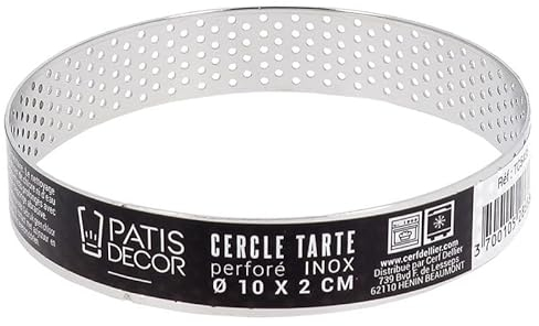 Cercle à tarte perforé inox H 2 cm Ø 10 cm