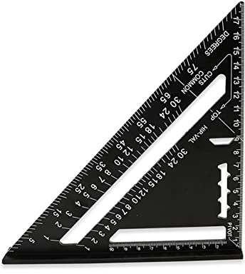 Goniometro per la lavorazione del legno, Righello triangolare da 7 pollici Righello quadrato a 90 gradi Strumento di misurazione for la lavorazione del legno Goniometro angolare for falegnameria Strum