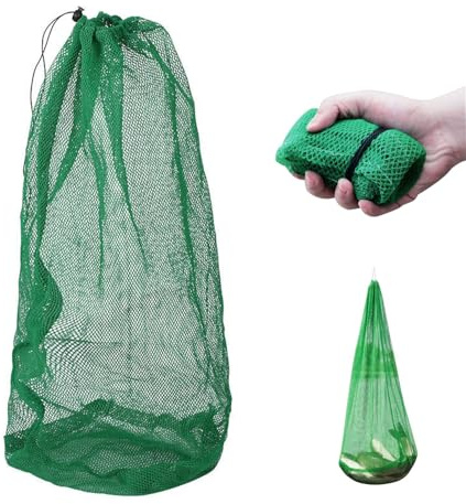Dingbear Borsa Per Rete da Pesca in Nylon - Borsa a Rete Fine Spessa Pieghevole Per Raccolta (0.6m*0.4m)