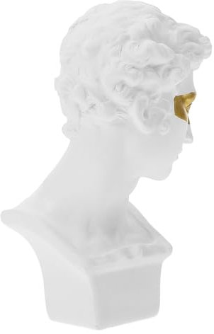 VILLCASE Kleine Resin Büste Statue Für Kunst Und Dekoration Weiße Und Goldene Farbkombination Als Desktop Ornament Und Foto Requisiten Für Künstler Und Skizzen