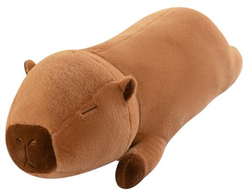 Herfair Kuscheltier Capybara Plüschtier Großes Kuscheltiere Capybara Stofftiere, Niedliche Capybara Plushies Weich Capybara Kissen Spielzeug Geschenk für Kinder Erwachsene (85cm)