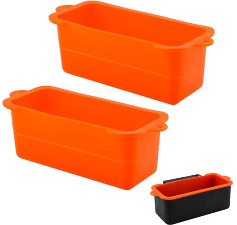 PEUTIER 2st Fettbecher Einlagen aus Silikon für Blackstone 36/28/22/17 Zoll Grillplatte, Fettbecher Einlagen für Grillplatten Auffangschaleneinlagen für Blackstone Grill Tropfschale Grillzubehör