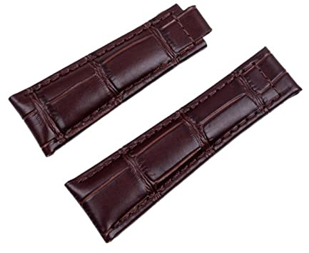 OFWAX 20 mm weiches italienisches Rindsleder-Uhrenarmband, Lederarmband, geeignet für Rolex-Armband Daytona Submariner DEEPSEA GMT OYSTERFLEX-Gürtel(Brown,Black Buckle)