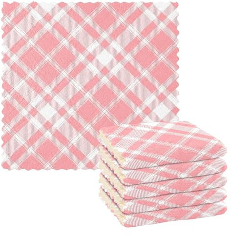 Amooorous Red Checkerboard Kitchen Microfiber Towels Dish Towels Tea Towel Terry Cloth Hand Towels Hearth and Hand Kitchen Towels Printed Sink Dry (longword) 11x11in 6 Piecing