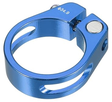 PATIKIL 34.9mm Abrazadera de Tija de Sillín para Bicicleta, Abrazadera de Tubo de Sillín de Aleación de Aluminio Abrazadera de Liberación Rápida para Bicicleta de Montaña Azul