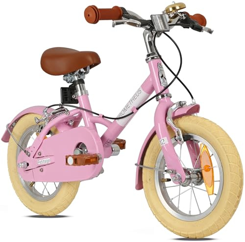 PROMETHEUS BICYCLES Retro barncykel från 3 år – flickcykel 30 cm barn cykel flickor cykel barn PETITAGE i rosa