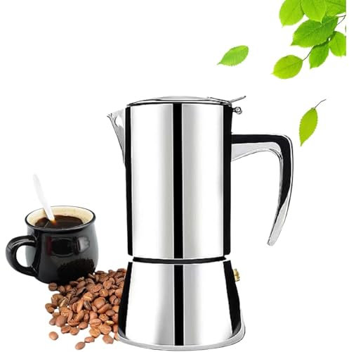 ZDDOUS Coffee Percolator Design Compatible with Induction Cookers, Open Flames and Gas Stoves for Heating 304 Stainless Steel Stovetop Portable Coffee Machine, For Home and Camping