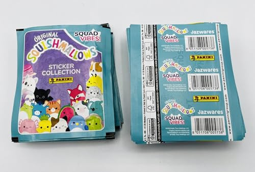 manuelkant 50 Bustine sigillate per la raccolta di figurine Squishmallows Squad Vibes! Panini