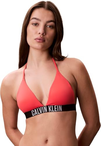 Calvin Klein Donna Top Bikini a Triangolo Allacciatura sul Collo, Rosa (Punch Pink), M