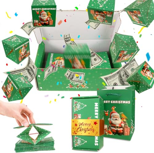 Geldgeschenk Weihnachten Weihnachts Faltbare Pop-Up Geschenkbox Weihnachten Überraschungsbox Überraschungsbox Explosionsbox Mystery Surprise Box Geldexplosion Geschenkbox für Weihnachts