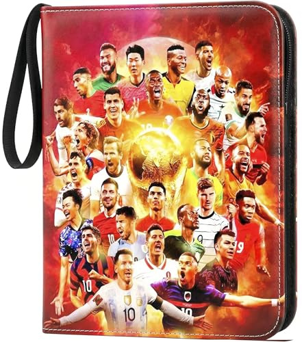Fußball Sammelkarten Album, 400 Karten Kapazität, 50 Seiten, Reißverschluss