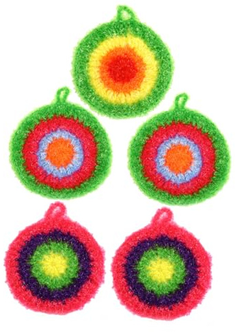 Healvian 5 Piezas Paños Cocina Redondos Gruesos Toallas Lavado Absorbentes Multiusos para Manos Platos Mesa Fácil Secado Durable Color Aleatorio