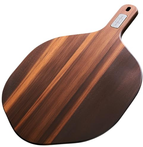 SILBERTHAL Pizzabrett 30 cm Akazienholz - 6-Eck-Design | Servierbrett mit ergonomischer Griff, geölt & lebensmittelecht, formstabil - Pizzateller zum Schneiden & Servieren von Pizza
