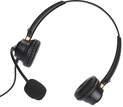 EIMSOAH Casque Téléphonique avec Microphone, Contrôle du Son Clair pour Les Centres D'appels Professionnels, Communication au Bureau, Casque Réglable pour Chat Skype, Coussinets d'oreille en